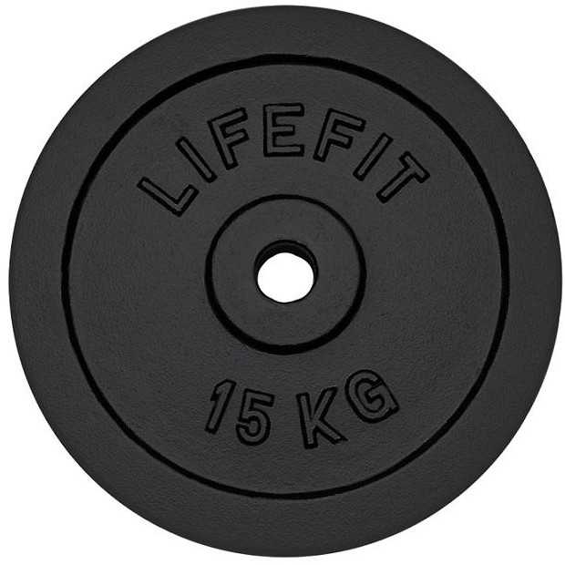 Kotouč LIFEFIT 15kg, kovový, pro 30mm tyč