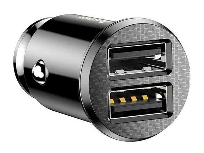 Ładowarka samochodowa Baseus Grain 2x USB 5V 3.1A (czarna)