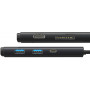 Hub 6w1 Baseus Lite Series USB-C do 2x USB 3.0 + USB-C + HDMI + SD/TF (czarny)