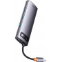 Hub 7w1 Baseus Metal Gleam Series, USB-C do 3x USB 3.0 + HDMI + USB-C PD + VGA + Ethernet RJ45