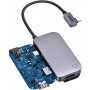 Hub 4w1 Baseus PadJoy Series USB-C do USB 3.0 + HDMI + USB-C PD + jack 3.5mm (Szary)