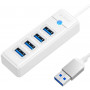Adapter Hub USB do 4x USB 3.0 Orico, 5 Gbps, 0.15m (biały)