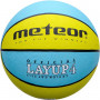 Piłka koszykowa Meteor Layup 4 żółto-niebieska 07046