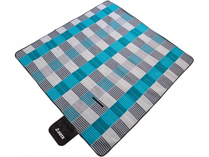YATE Pikniková deka fleece s PEVA fólií  200x200 cm, modrá/šedá