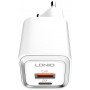 Ładowarka sieciowa LDNIO A2318C USB, USB-C 20W + Kabel USB-C - Lightning