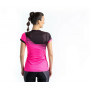 Dámské sportovní tričko CRUSSIS, krátký rukáv, růžová/černá